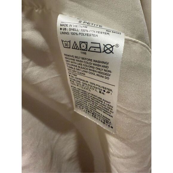 Banana Republic Factory Sleeveless Trenchcoat Dress in Off White/Stone Sz 2P - Picture 13 of 17